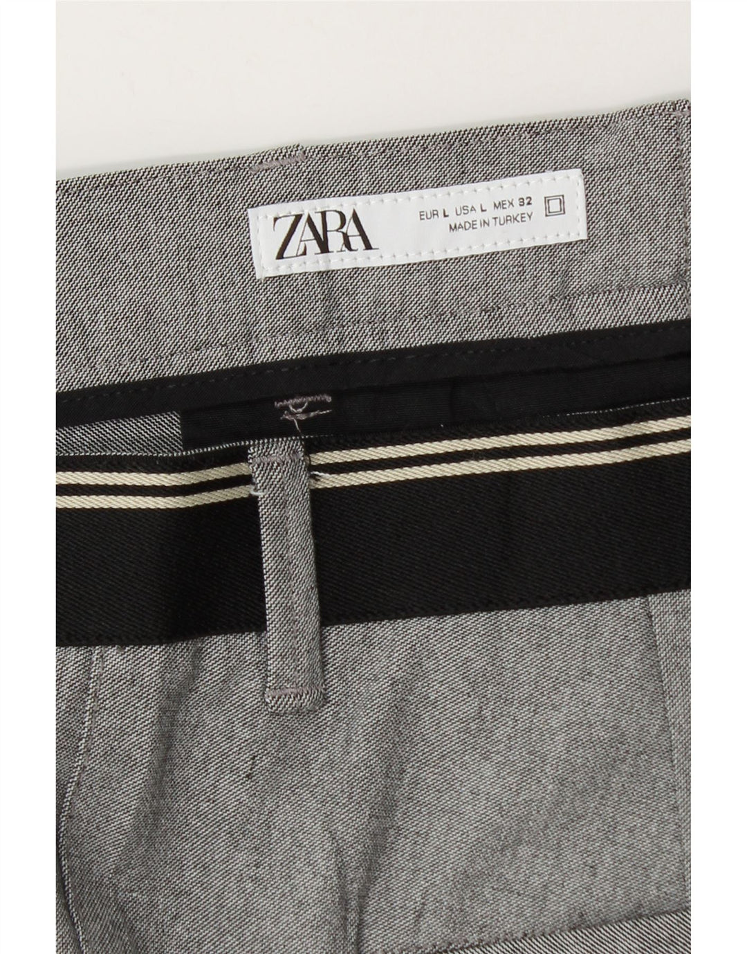 Zara Pantalon Chino Fuselé Homme Large W32 L29 Gris