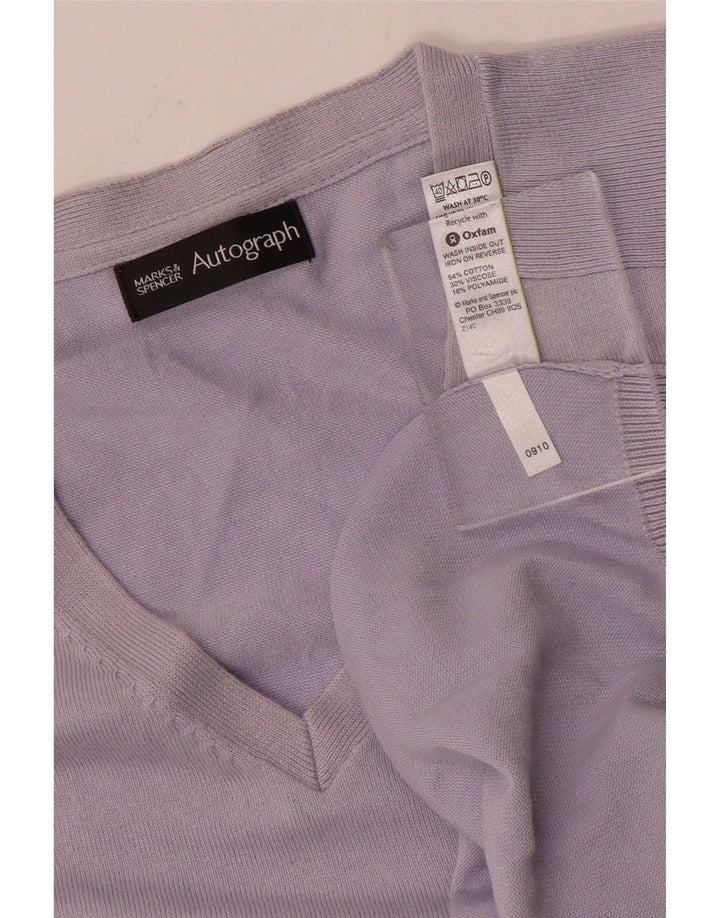 Marks & Spencer Pull autographe à col en V pour homme en coton bleu Taille L