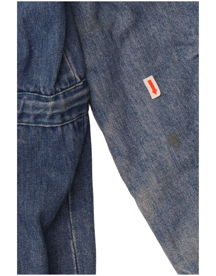 vintage Femme Sherpa Denim Veste UK 14 Grand Bleu