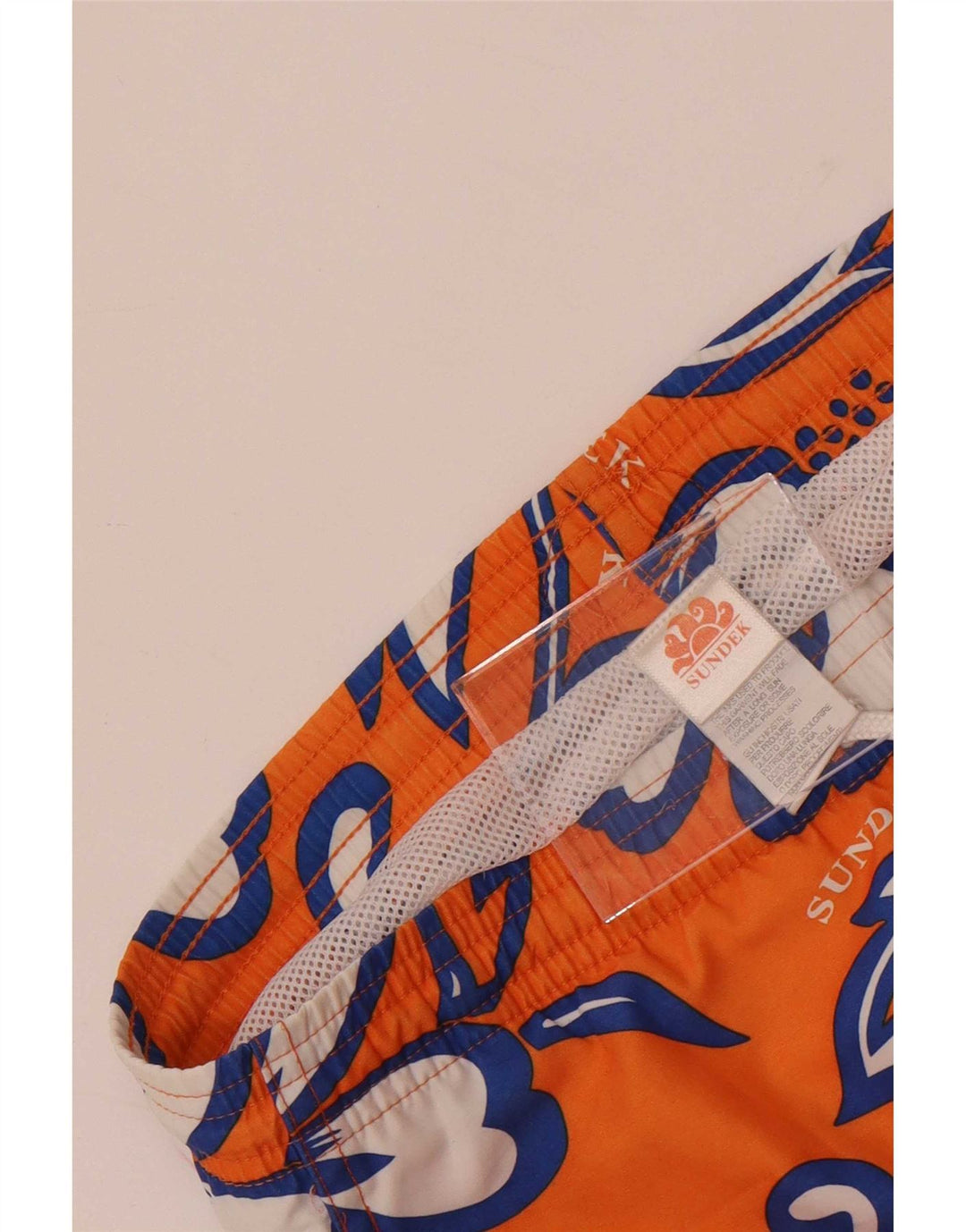 Sundek Short de bain graphique pour homme en polyester floral orange moyen