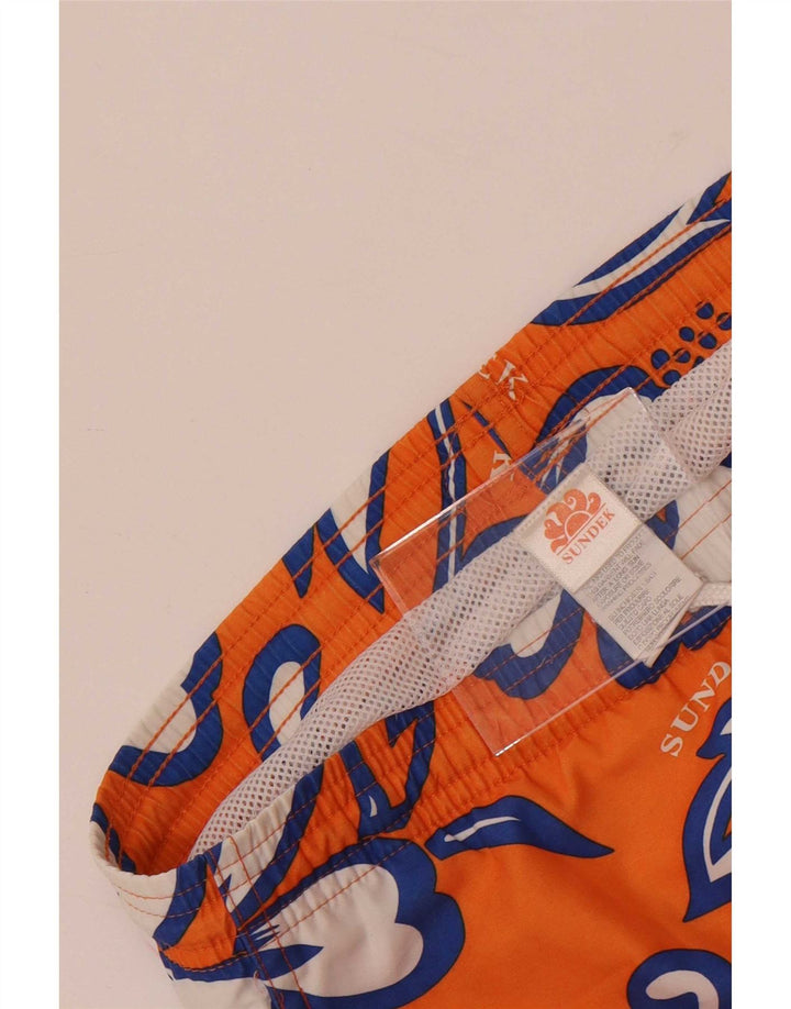 Sundek Short de bain graphique pour homme en polyester floral orange moyen