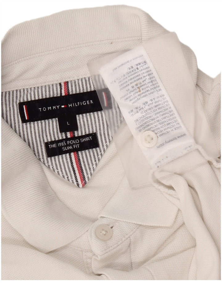 Tommy Hilfiger Polo Slim Fit pour homme en coton blanc Taille L