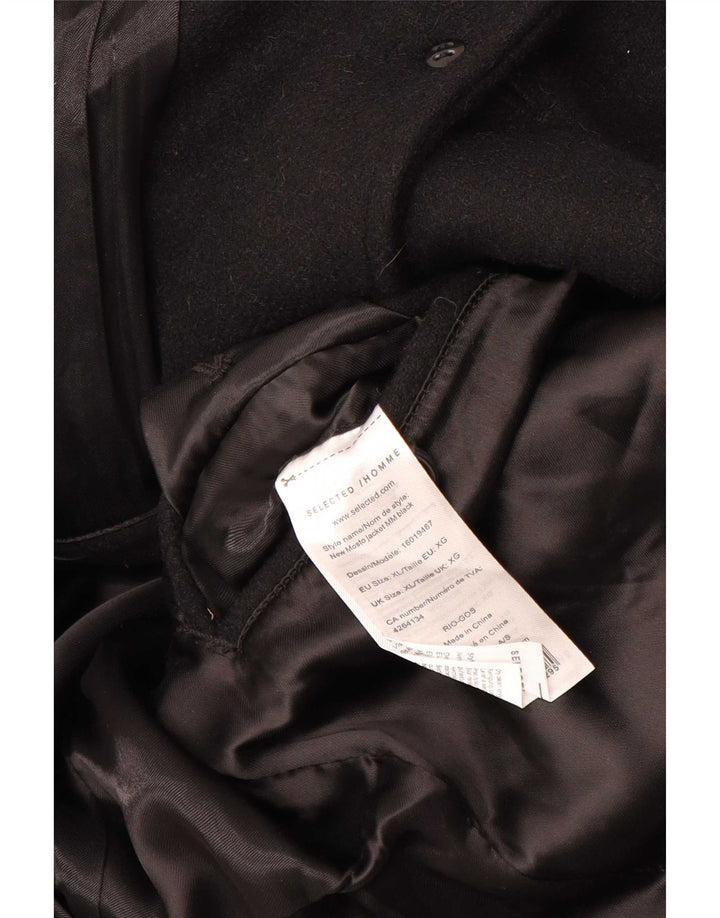 Selected Homme Manteau Homme UK 42 XL Laine Noir
