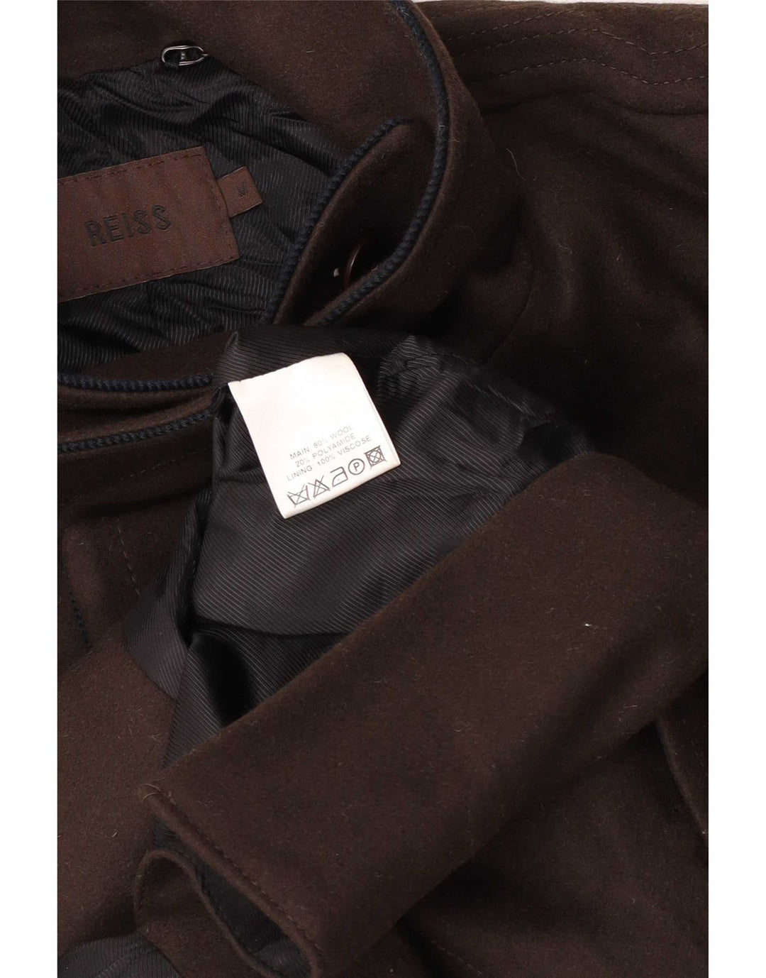 Reiss Manteau Homme UK 38 Laine Marron Moyen