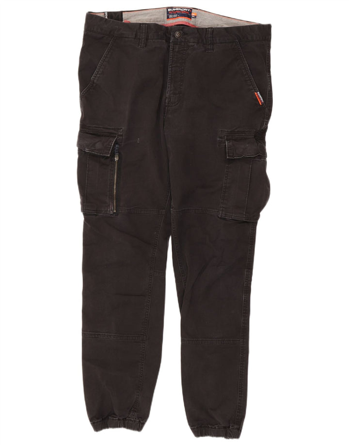 Superdry Pantalon Cargo Joggers Homme W36 L30 Coton Noir