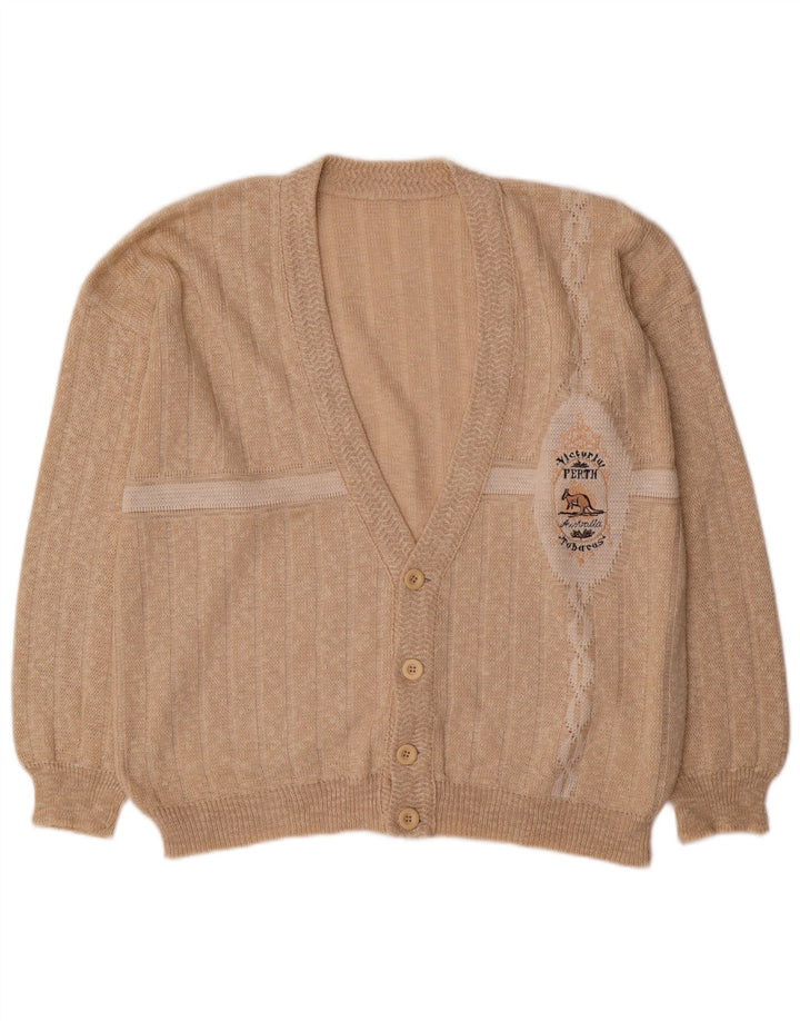 PERTH Pull Cardigan Homme IT 54 XL Laine Beige