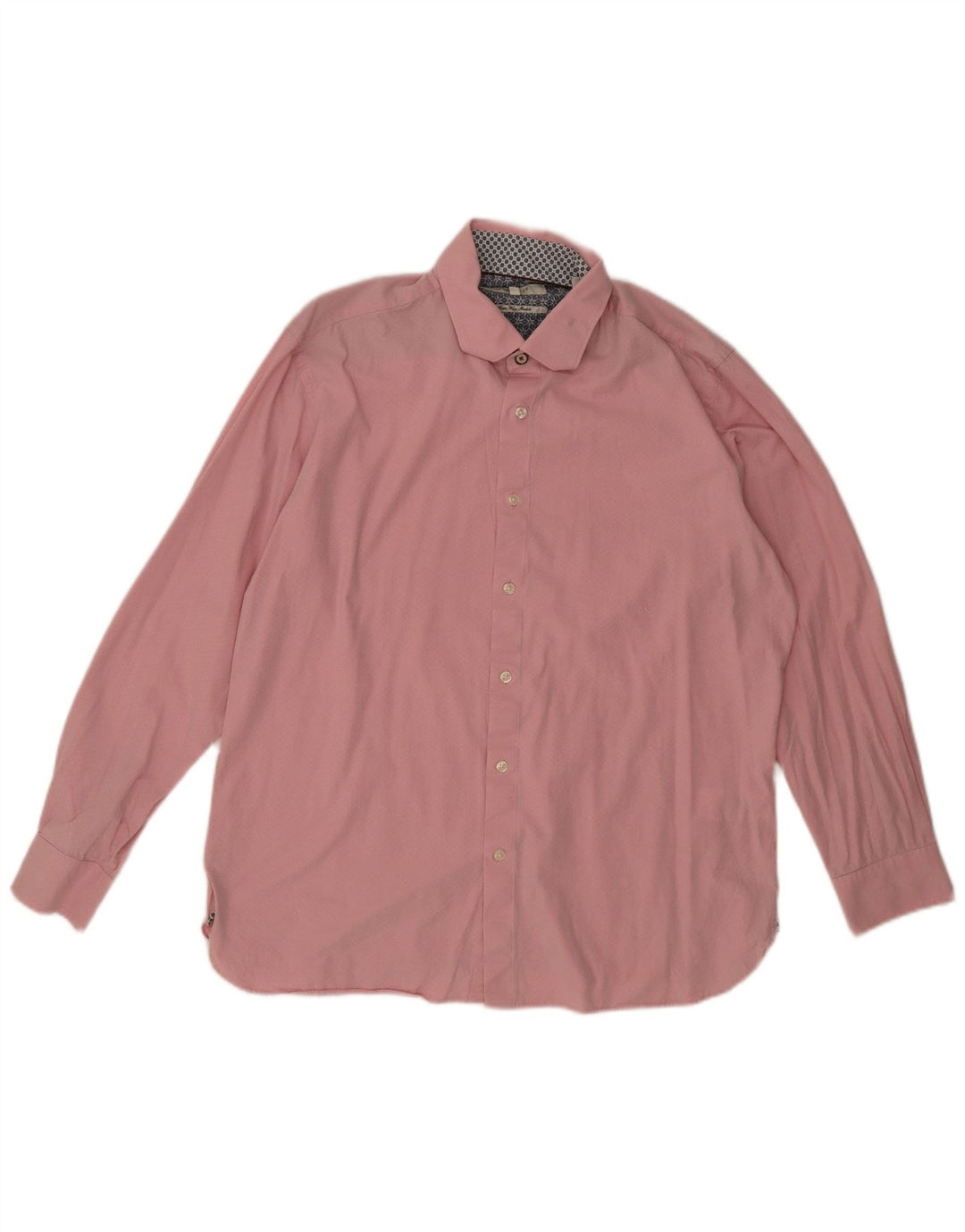 Ted Baker Chemise Homme Taille 16 1/2 Grand Coton Géométrique Rose