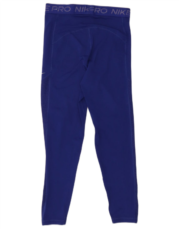 NIKE Legging graphique pour femme UK 12 Bleu moyen Polyester