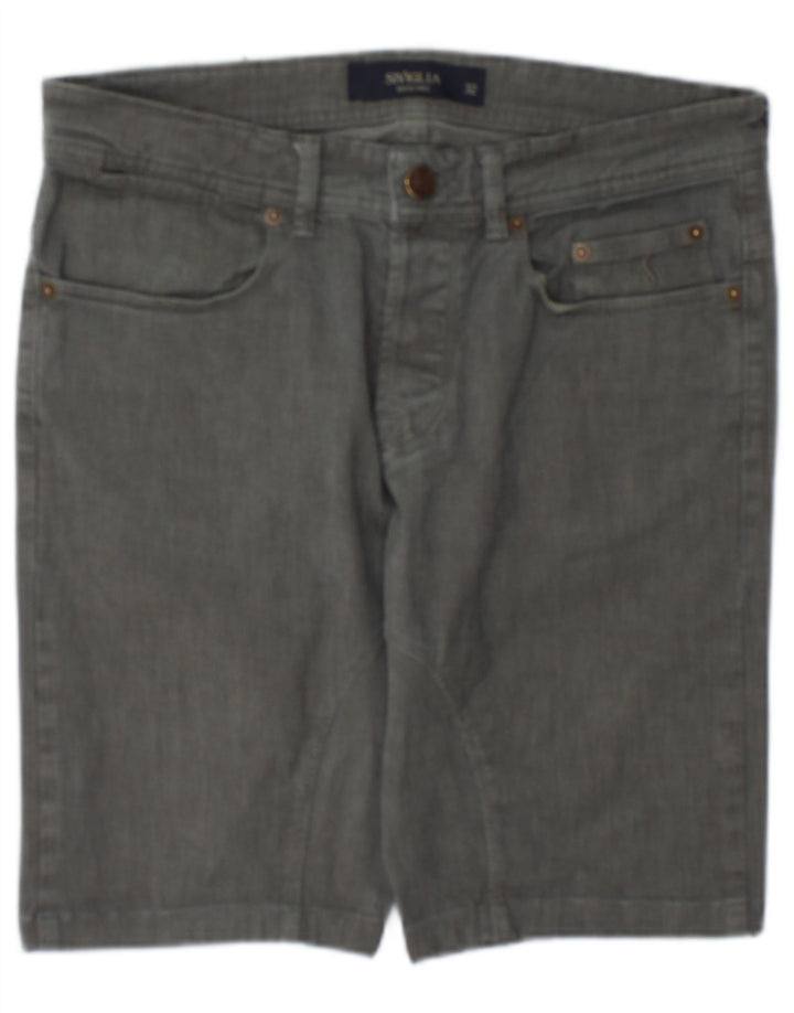 SIVIGLIA Short décontracté pour homme W32 en coton gris moyen