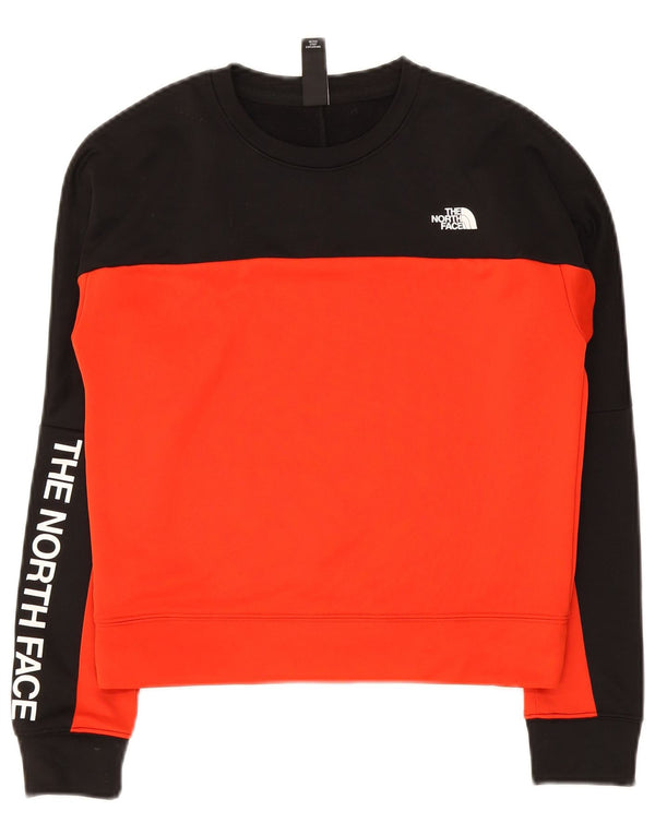 The North Face Womens Crop Sweatshirt Jumper UK 6 XS Noir Colorblock