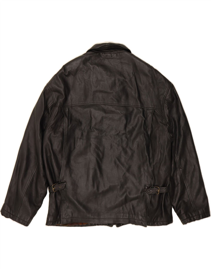 VINTAGE Mens Leather Jacket UK 42 XL Black Leather Vintage Vintage and Second-Hand Vintage from Messina Hembry 