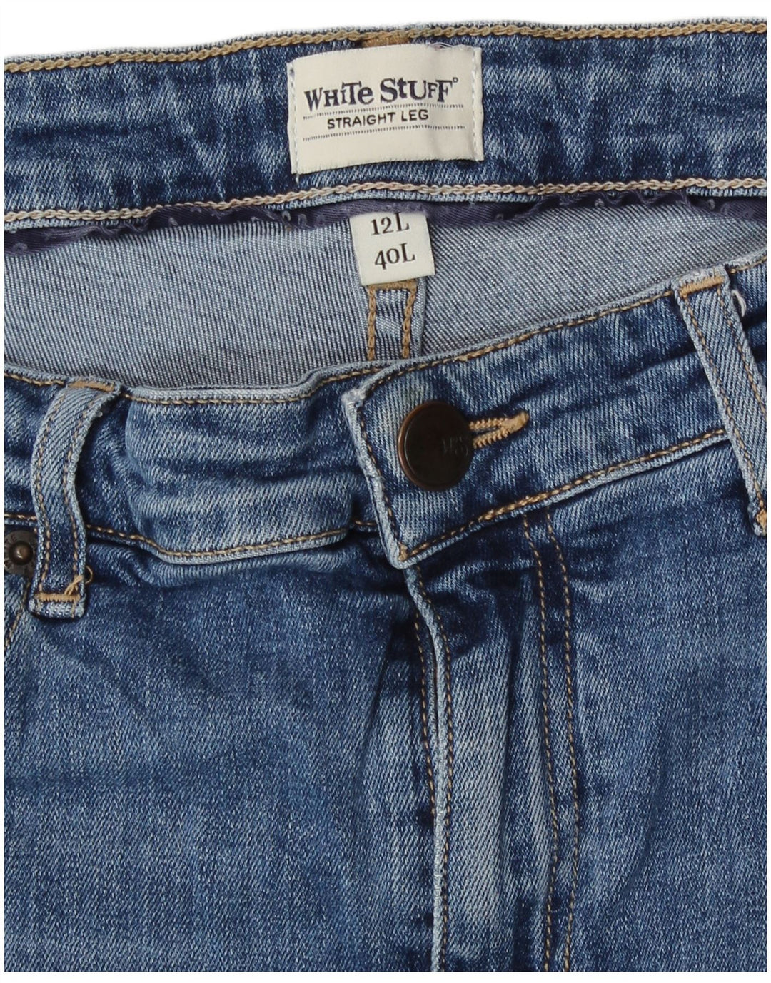 White Stuff Jean skinny long et droit pour femme UK 12 Medium W30 L32 Bleu