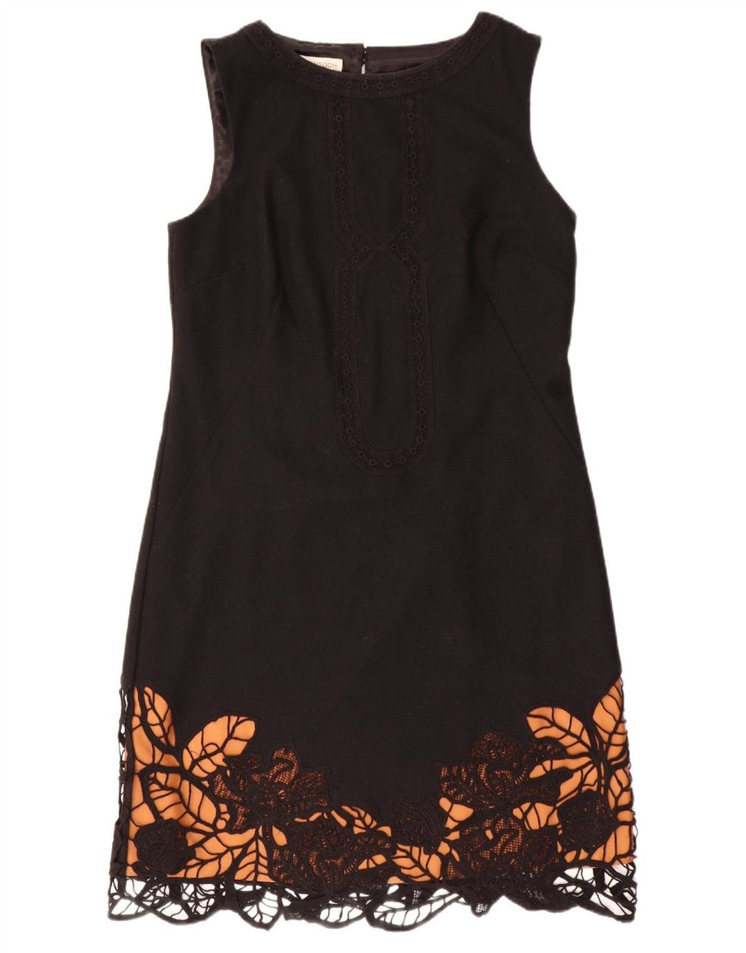 MONSOON Womens Sleeveless A-Line Dress UK 12 Medium Black Wool