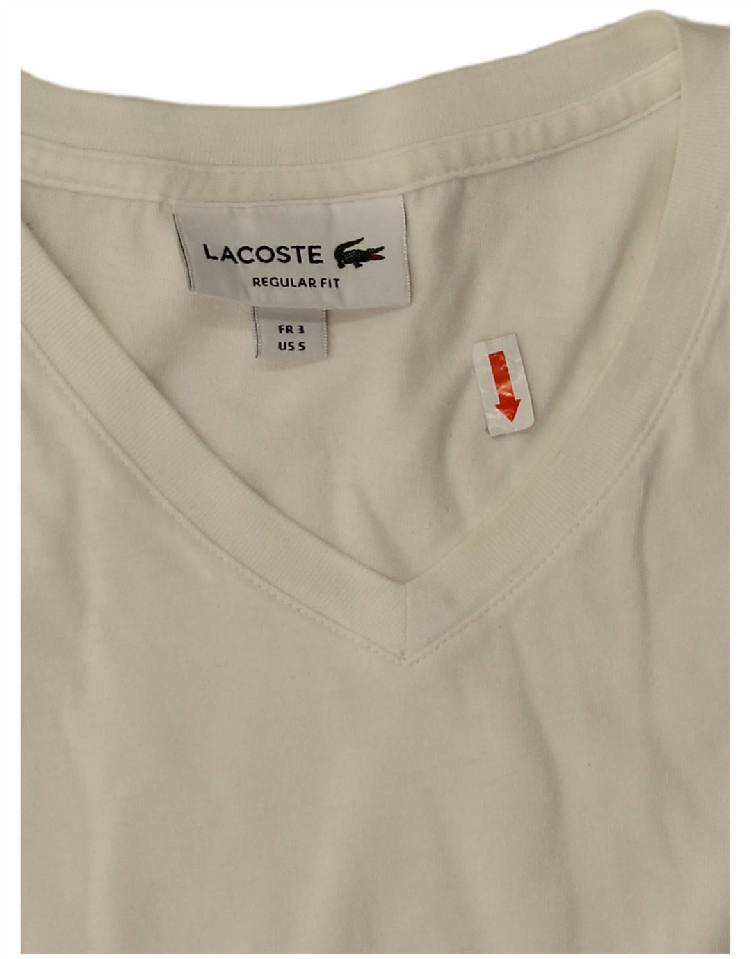 Lacoste Hommes Regular Fit T-Shirt Top Taille 3 Petit Coton Blanc