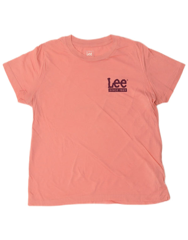 Lee Womens Graphic T-Shirt Top UK 16 Grand Rose Coton