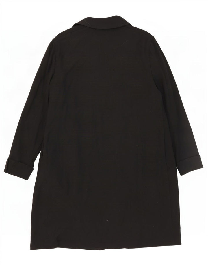 Jaeger Pardessus ouvert pour femme UK 16 Large laine noire