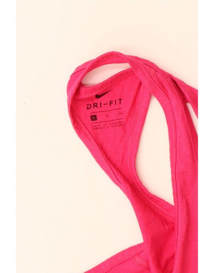 Nike Femme Dri Fit Débardeur UK 8 Petit Rose Polyester
