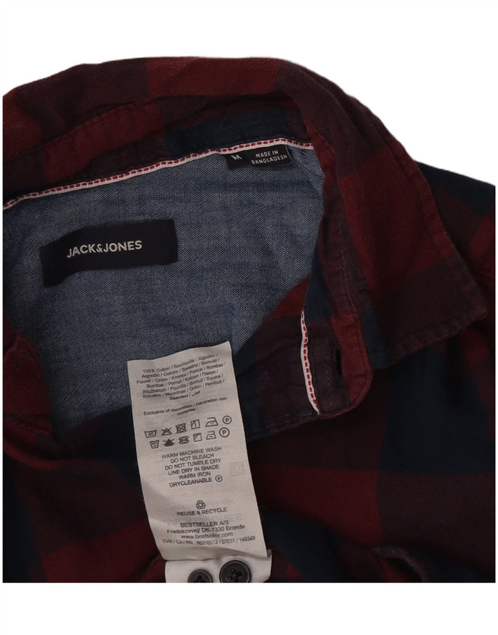 Jack & Jones Chemise en flanelle pour homme en coton vichy bordeaux moyen