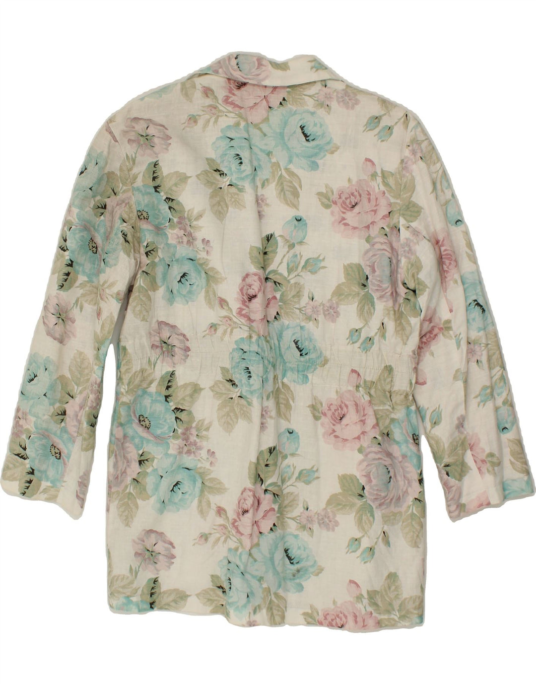 VINTAGE Womens 3 Button Blazer Jacket UK 14 Large Multicoloured Floral Vintage Vintage and Second-Hand Vintage from Messina Hembry 