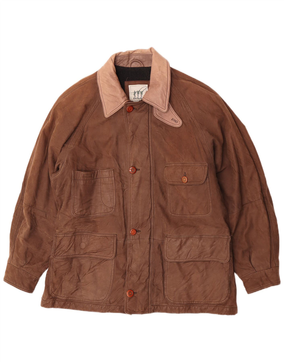 Henry Cottons Veste en cuir robuste pour homme IT 50 Grand cuir marron