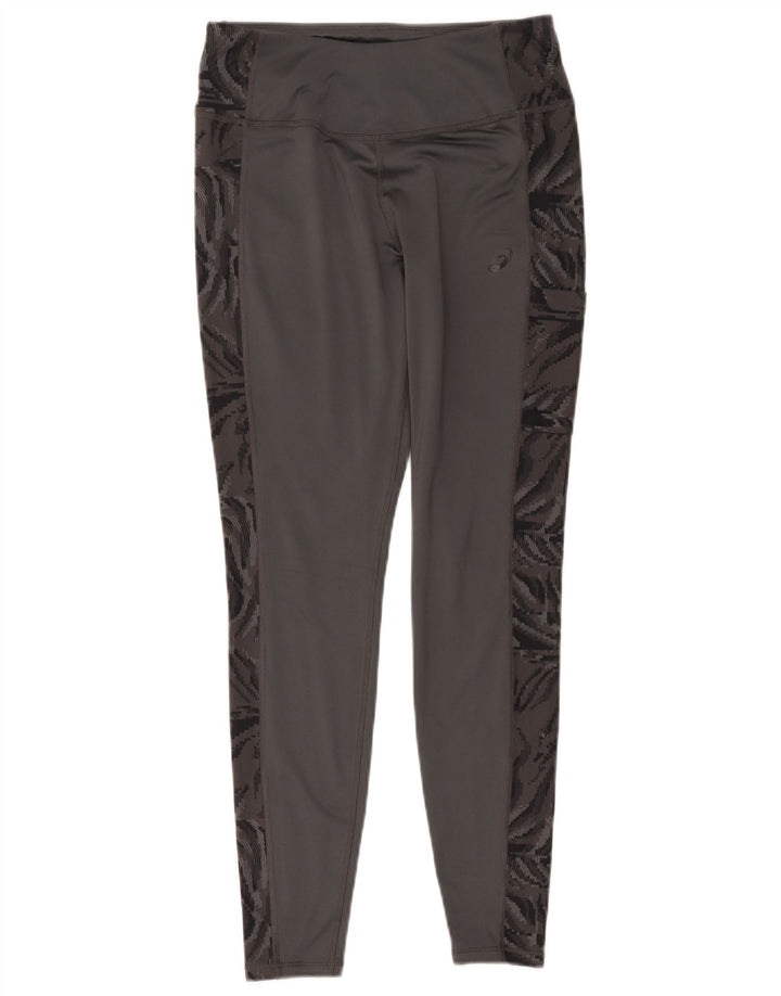 Asics Leggings Femme UK 44 Polyester Imprimé Animal Gris Moyen