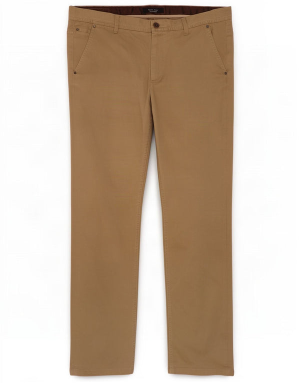 Zara Pantalon Chino Slim Homme EU 48 XL W38 L33 Coton Beige