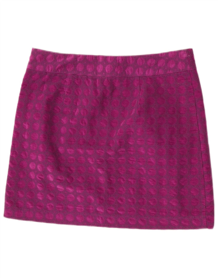Mini jupe White Stuff pour femme UK 12 Medium W32 en coton géométrique violet