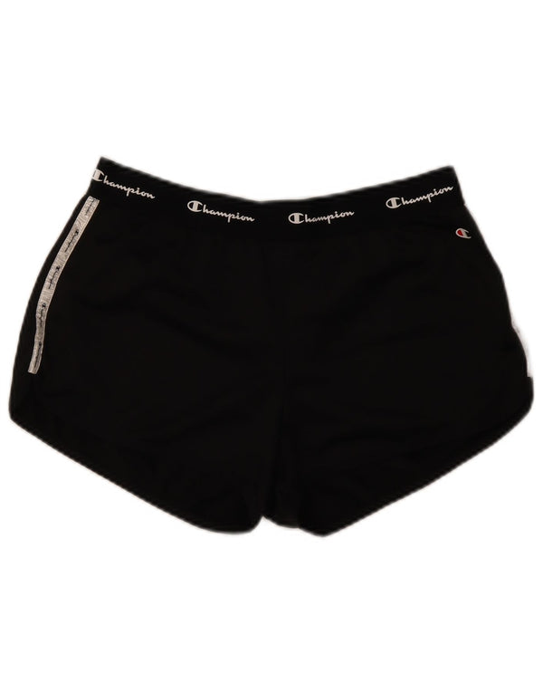 Champion Short de sport graphique pour femme UK 14 Large Noir Polyester