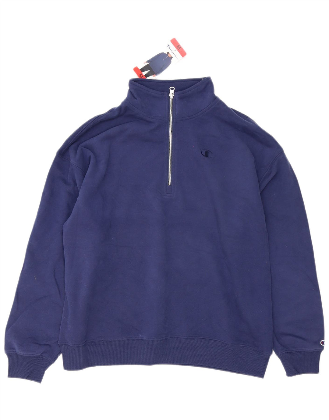 Champion Sweat-shirt à col zippé pour homme en coton bleu marine moyen