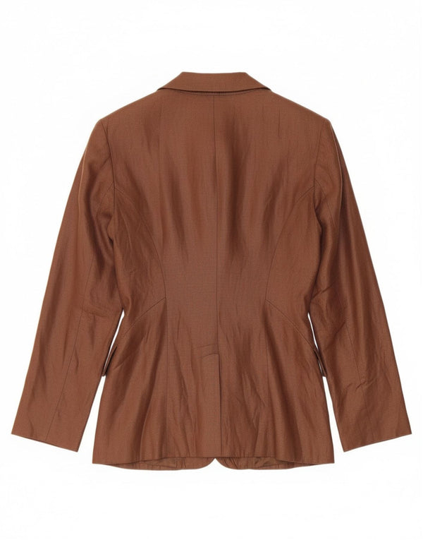 vintage Femme 3 Bouton Blazer Veste UK 10 Petit Brun