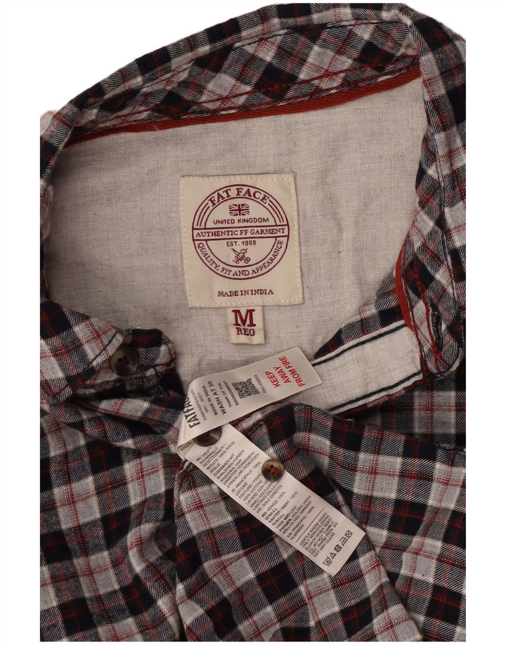 Fat Face Chemise Flanelle Homme Gris Moyen Carreaux Coton