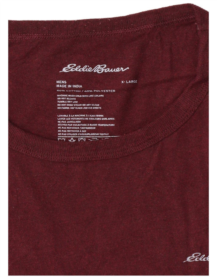 Eddie Bauer T-Shirt Homme Top XL Coton Bordeaux