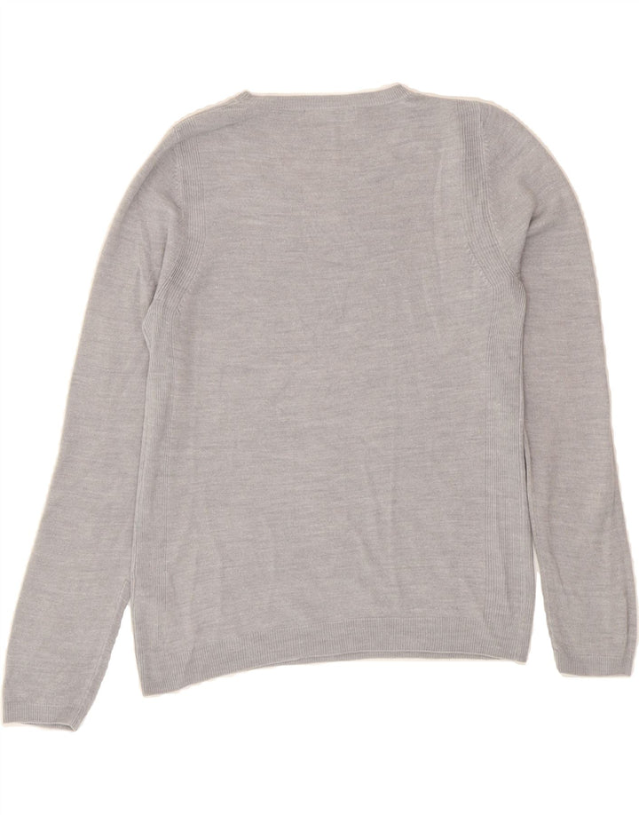 MARKS & SPENCER Womens Crew Neck Jumper Sweater UK 10 Small  Grey Acrylic Vintage Marks & Spencer and Second-Hand Marks & Spencer from Messina Hembry 