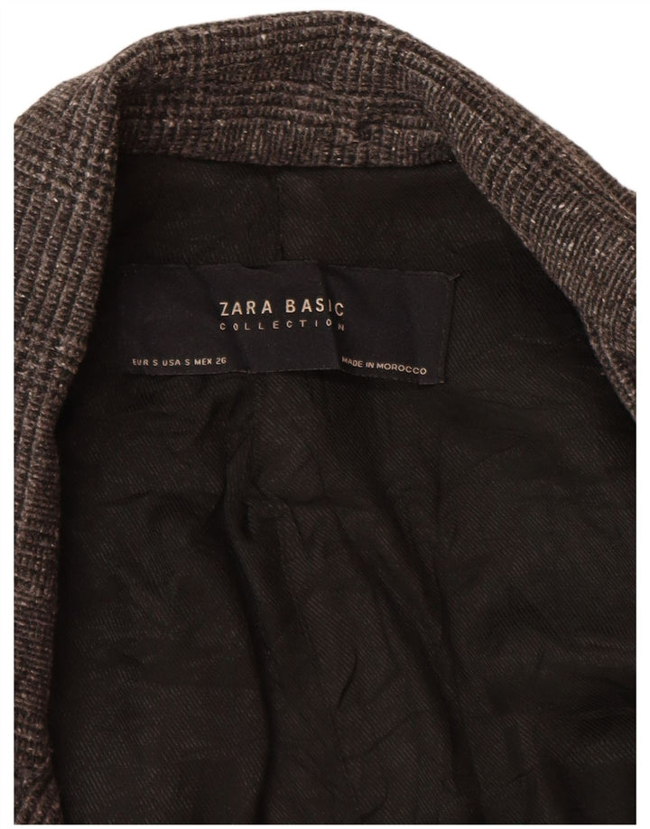 Zara Veste blazer surdimensionnée à 1 bouton pour femme UK 10 Petit pied-de-poule gris