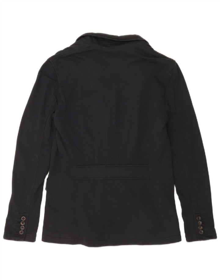 Ralph Lauren Veste blazer à 3 boutons pour femme US 6 en coton noir moyen