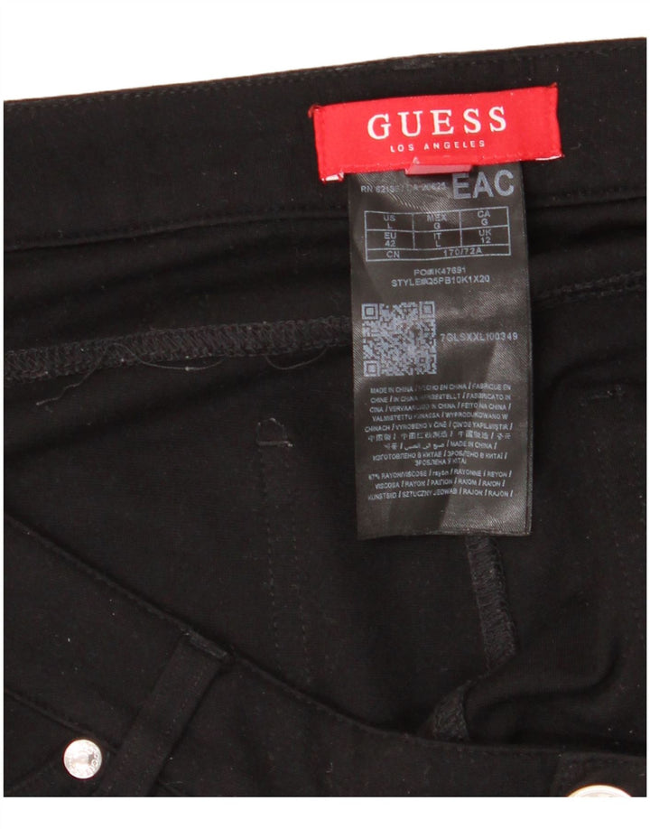 GUESS Pantalon décontracté skinny taille haute pour femme UK 12 Medium W34 L27 Noir
