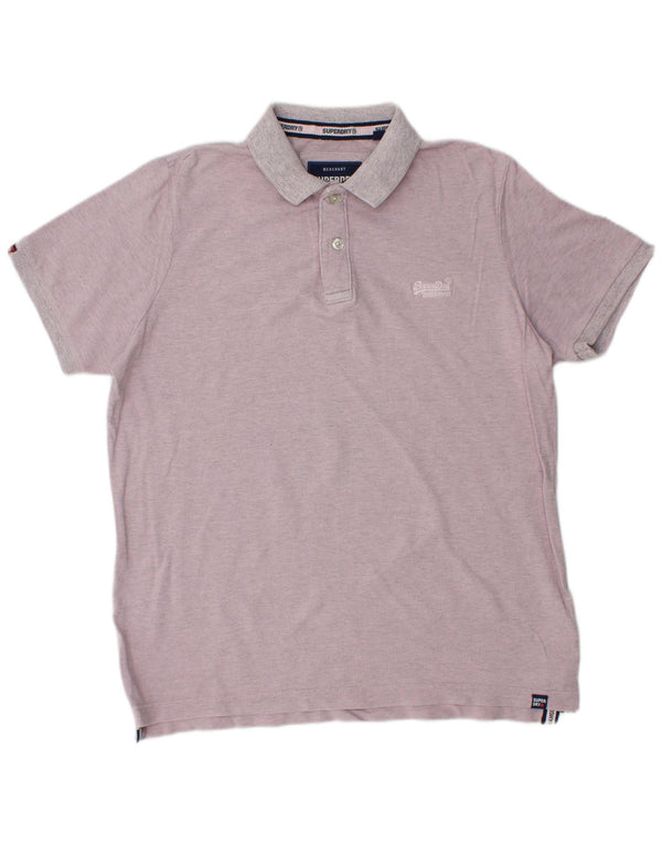 SUPERDRY Polo Homme 2XL Violet Coton