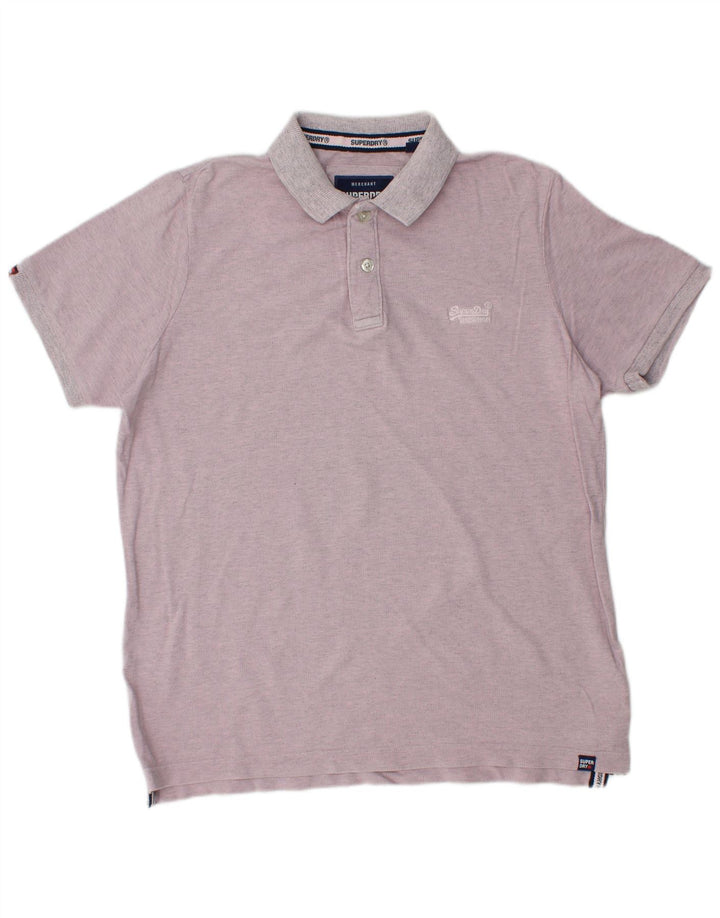 SUPERDRY Polo Homme 2XL Violet Coton