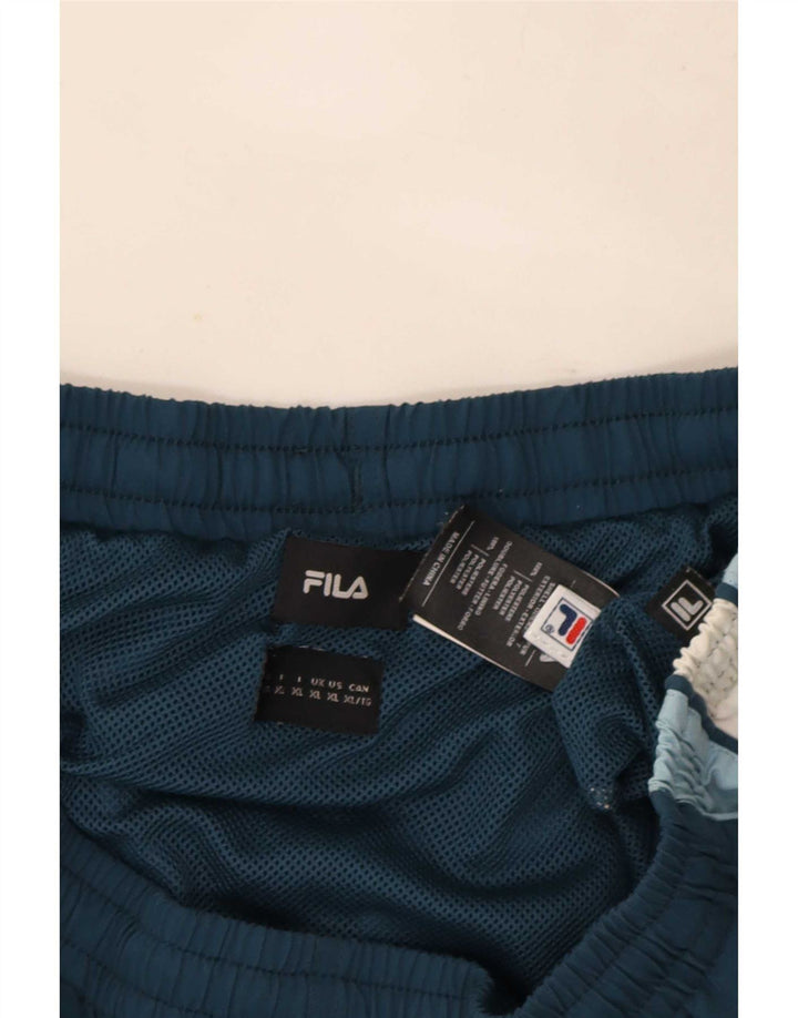 Fila Short de Sport Graphic Homme XL Bleu Marine Colorblock Polyester