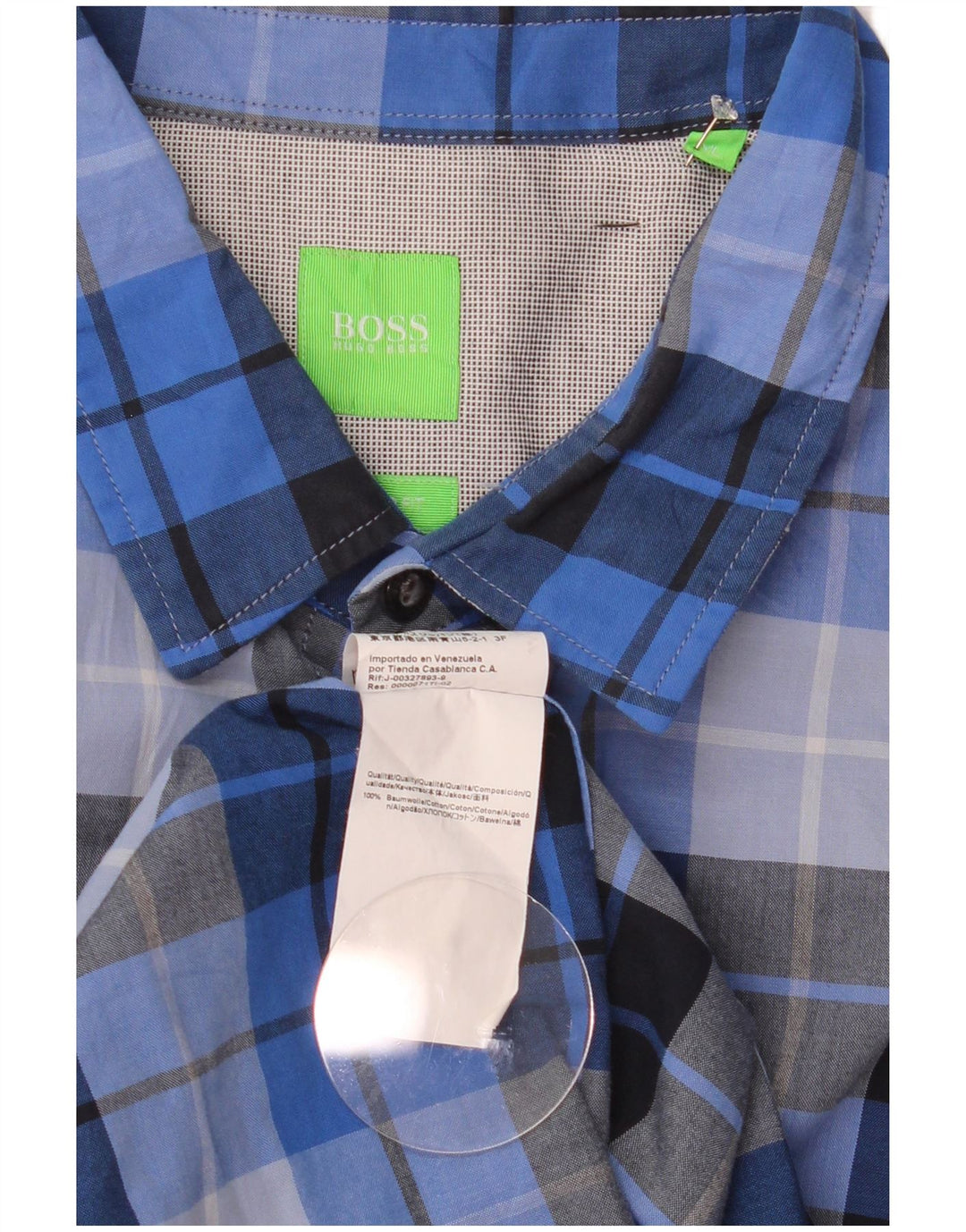 Hugo Boss Chemise Regular Fit XL en coton à carreaux bleus