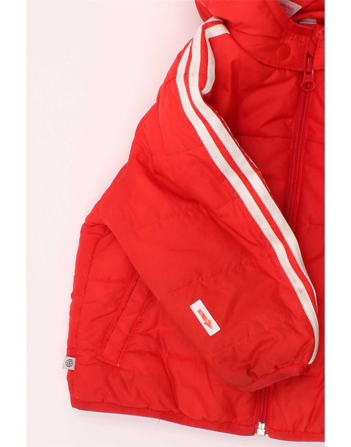 Veste matelassée à capuche Adidas bébé garçon 9-12 mois rouge polyester