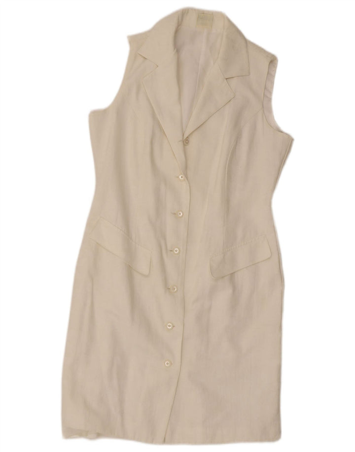 C&A Robe chemise sans manches pour femme UK 44 Polyester blanc moyen