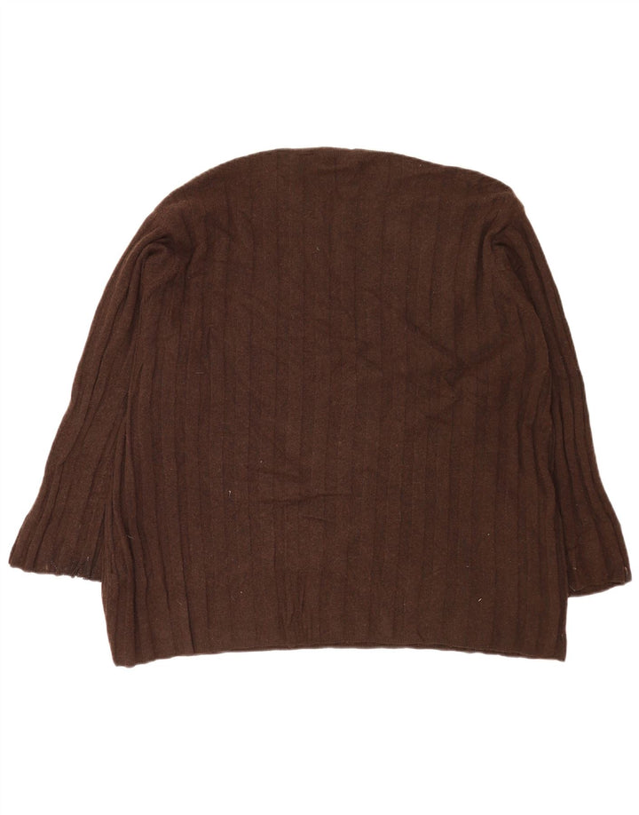 Zara Pull surdimensionné à col rond pour femme UK 14 Marron moyen Polyamide