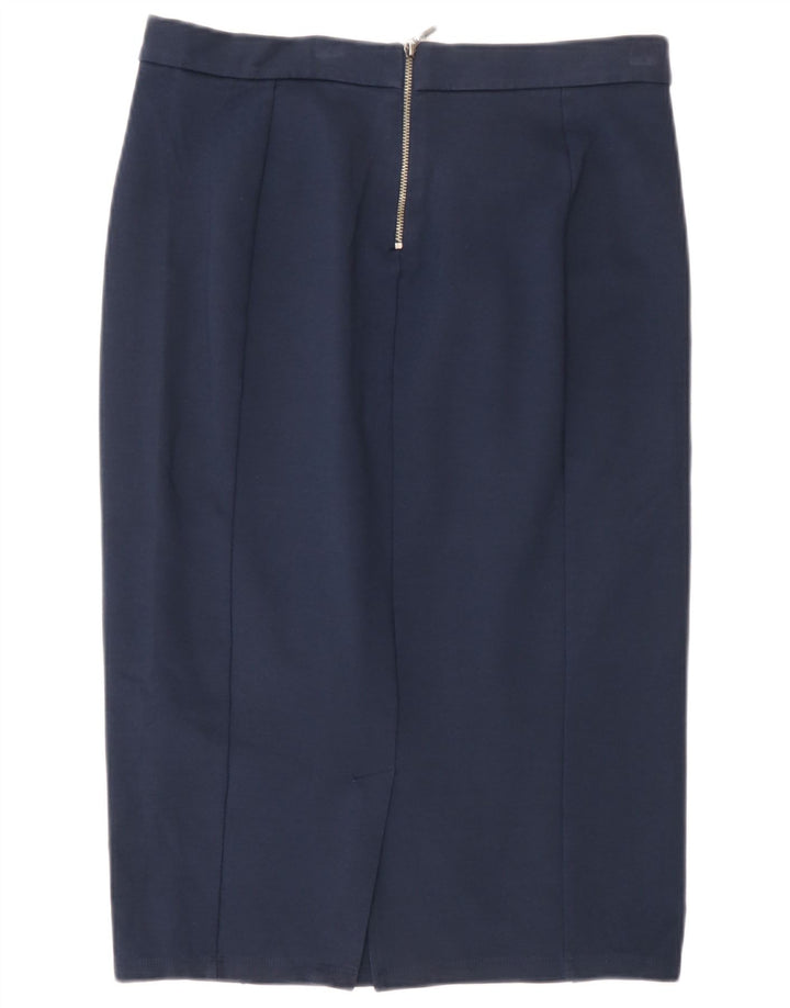 Marks & Spencer Jupe mi-longue pour femme UK 12 Medium W30 Bleu marine Polyamide