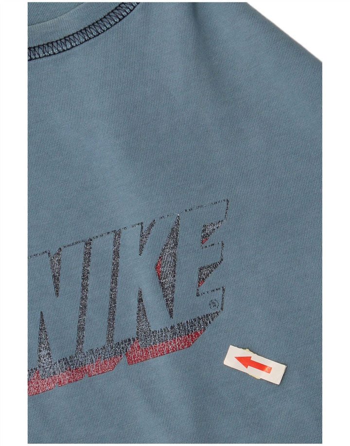 NIKE T-shirt graphique pour hommes UK 39/41 Bleu moyen Coton