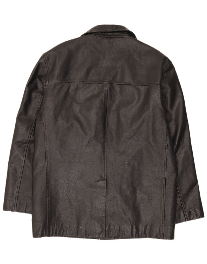 St. Bernard Veste en cuir pour homme UK 40 Grand cuir noir