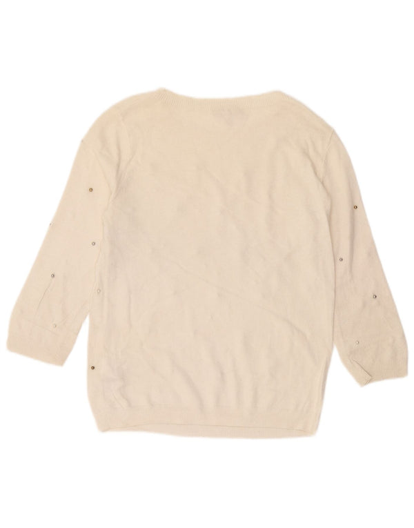 Phase Eight Pull col bateau pour femme UK 8 Small Blanc cassé à pois