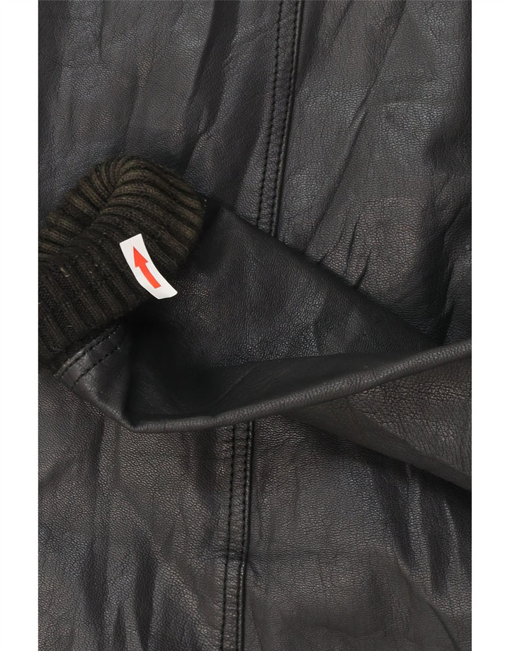 XDYE Veste en Cuir Bomber Homme UK 42 XL Cuir Noir