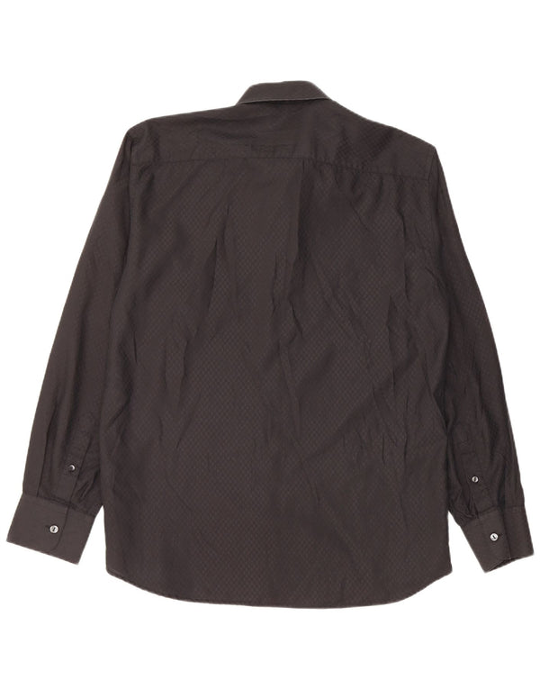 Dolce & Gabbana Mens Shirt Size 41 16 Large Black Geometric Cotton