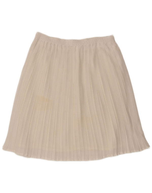 jupe plissée femme vintage W36 XL Off White Polyester